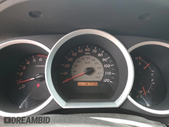 2007 Toyota Tacoma PreRunner with VIN 3TMJU62N17M033018, listed as a Copart auction lot 48413185 with 167,735 mi miles and Salvage Title. Bid and sale history available at DreamBid. Image 9.