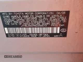 2008 Lexus ES 330 с VIN JTHBJ46G982256573, выставлен на аукционе IAAI как лот 41103672 с пробегом 79 642 миль миль и . История ставок и продаж доступна на DreamBid. Изображение 9.