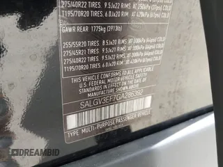 2016 Land Rover Range Rover с VIN SALGV3EF7GA286392, выставлен на аукционе IAAI как лот 42544095 с пробегом 65 568 миль миль и . История ставок и продаж доступна на DreamBid. Изображение 9.