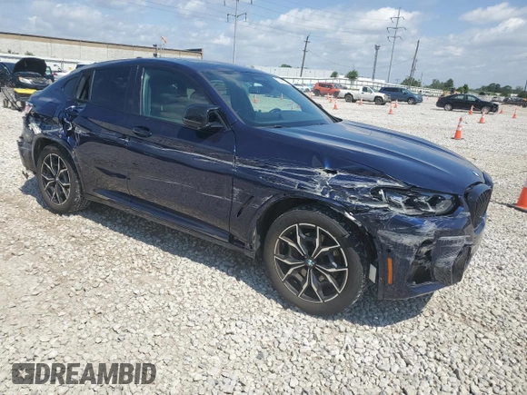 2022 BMW X4 M40i with VIN 5UX43DT02N9K59473, listed as a Copart auction lot 62493725 with 49,708 mi miles and Salvage title. Bid and sale history available at DreamBid. Image 4.