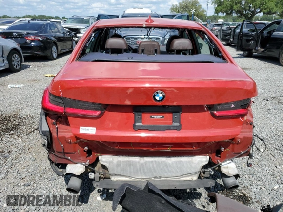 2020 BMW 3 Series 330i with VIN 3MW5R1J01L8B44177, listed as a Copart auction lot 53587184 with 54,326 mi miles and Salvage Title. Bid and sale history available at DreamBid. Image 6.