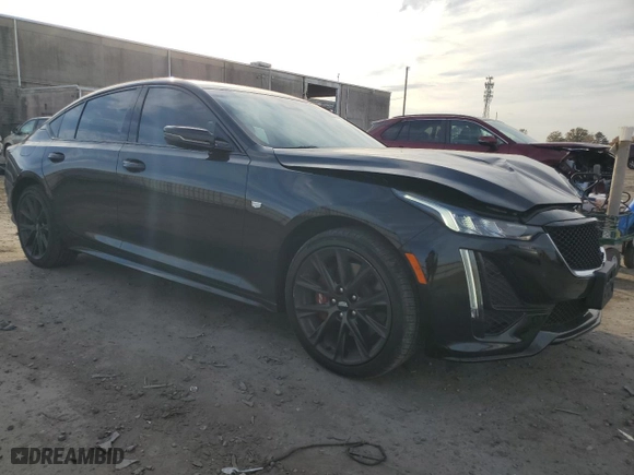 2023 Cadillac CT5 Sport with VIN 1G6DU5RK8P0103509, listed as a Copart auction lot 79586944 with 27,753 mi miles and Salvage Title. Bid and sale history available at carsss.com. Image 4.