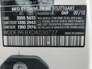 2013 Mercedes-Benz CL-Class CL 550 with VIN WDDEJ9EBXDA030727, listed as a Copart auction lot 50172205 with 53,737 mi miles and Salvage Title. Bid and sale history available at carsss.com. Image 12.