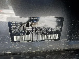 2024 Subaru WRX Premium with VIN JF1VBAH63R9803754, listed as a Copart auction lot 89322505 with 4,238 mi miles and Salvage title. Bid and sale history available at DreamBid. Image 14.