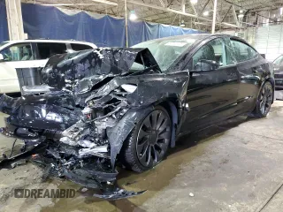 2021 Tesla Model 3 Performance with VIN 5YJ3E1EC4MF925430, listed as a Copart auction lot 44750535 with 33,027 mi miles and Non Repairable. Bid and sale history available at carsss.com. Image 1.