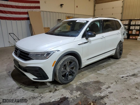 2023 Volkswagen Tiguan SE R-Line Black with VIN 3VV8B7AX9PM044170, listed as a Copart auction lot 86848364 with 58,246 mi miles and Salvage Title. Bid and sale history available at carsss.com. Image 1.