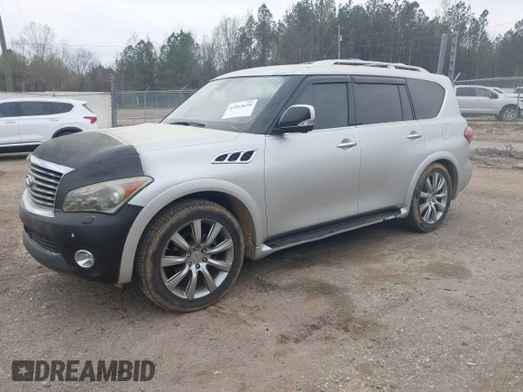 2012 Infiniti QX56 8-passenger with VIN JN8AZ2ND1C9715021, listed as a IAAI auction lot 41893659 with 170,969 mi miles and . Bid and sale history available at DreamBid. Image 2.