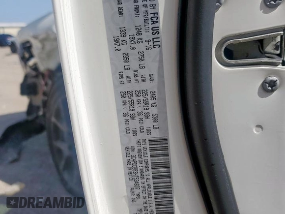 2017 Dodge Journey SXT with VIN 3C4PDCBB3HT534837, listed as a Copart auction lot 57795885 with 58,301 mi miles and Salvage title. Bid and sale history available at DreamBid. Image 13.