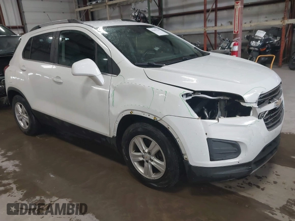 2016 Chevrolet Trax LT with VIN KL7CJLSB7GB584337, listed as a IAAI auction lot 41847936 with 158,185 mi miles. Bid and sale history available at carsss.com. Image 1.