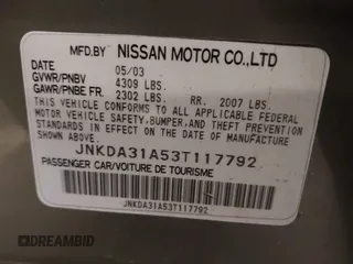2003 Infiniti I35 Luxury with VIN JNKDA31A53T117792, listed as a IAAI auction lot 41210068 with 94,684 mi miles. Bid and sale history available at carsss.com. Image 9.