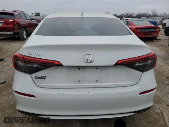 2024 Honda Civic Sedan EX with VIN 2HGFE1F77RH302272, listed as a Copart auction lot 85743674 with 12,368 mi miles and Salvage Title. Bid and sale history available at carsss.com. Image 6.