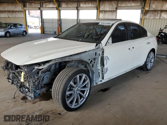 2017 Infiniti Q50 Premium with VIN JN1EV7AP3HM743044, listed as a Copart auction lot 52437985 with 116,193 mi miles and Salvage Title. Bid and sale history available at carsss.com. Image 1.