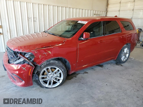 2021 Dodge Durango GT Plus with VIN 1C4RDHDGXMC715762, listed as a Copart auction lot 47802015 with 72,628 mi miles and Salvage Title. Bid and sale history available at DreamBid. Image 1.
