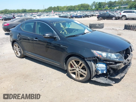 2013 Kia Optima SX with VIN 5XXGR4A67DG120512, listed as a IAAI auction lot 42585649 with 52,436 mi miles and . Bid and sale history available at DreamBid. Image 1.