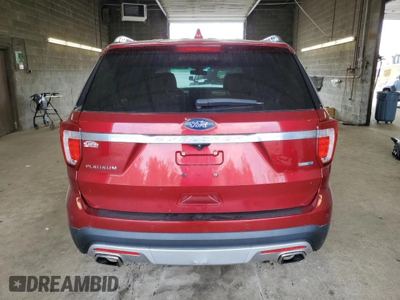 2017 Ford Explorer Platinum with VIN 1FM5K8HTXHGB84262, listed as a Copart auction lot 59266165 with 50,702 mi miles and Salvage title. Bid and sale history available at DreamBid. Image 6.