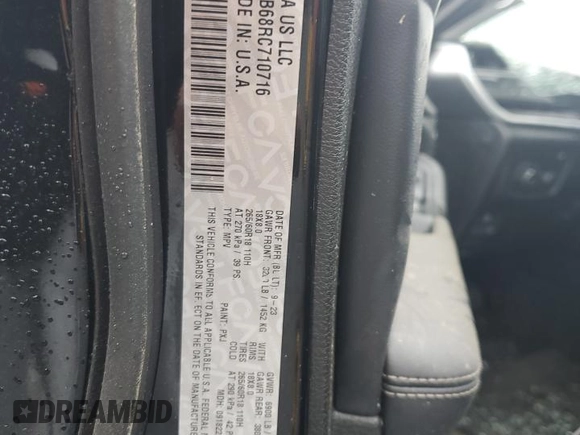 2024 Jeep Grand Cherokee z VIN 1C4RJYB68RC710716, wystawiony jako Copart lot #61194385 z przebiegiem Nie podano mil oraz Nie do naprawy • Non repairable. Historia ofert i sprzedaży dostępna na DreamBid. Obrazek 13.