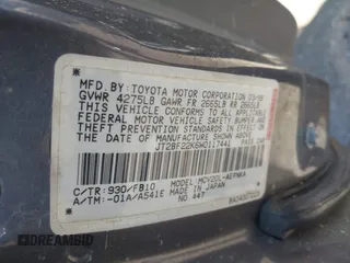 1998 Toyota Camry LE z VIN JT2BF22K6W0117441, wystawiony jako IAAI lot #41720451 z przebiegiem Nie podano mil oraz . Historia ofert i sprzedaży dostępna na DreamBid. Obrazek 9.