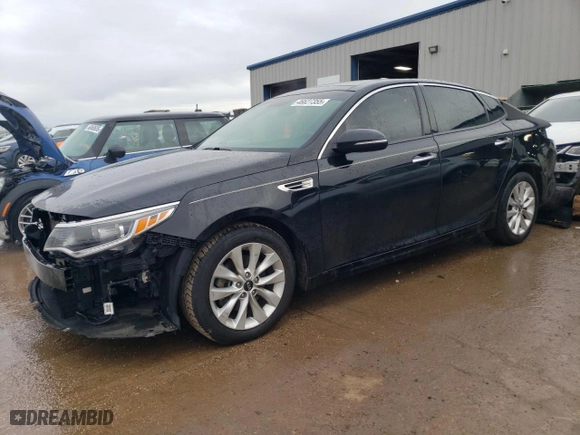 2018 Kia Optima EX with VIN 5XXGU4L3XJG201341, listed as a Copart auction lot 46627355 with 95,617 mi miles and Salvage Title. Bid and sale history available at carsss.com. Image 1.