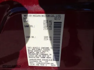 2017 Nissan LEAF SV with VIN 1N4BZ0CP4HC304648, listed as a IAAI auction lot 41701912 with NaN miles. Bid and sale history available at carsss.com. Image 9.