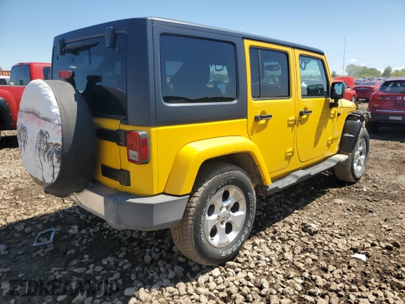2015 Jeep Wrangler Unlimited Sahara with VIN 1C4HJWEG7FL593355, listed as a Copart auction lot 56784425 with 74,498 mi miles and Salvage title. Bid and sale history available at DreamBid. Image 3.
