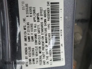 2013 Honda Accord Sport with VIN 1HGCR2F50DA092469, listed as a Copart auction lot 51786354 with 115,403 mi miles and Clean Title. Bid and sale history available at DreamBid. Image 12.