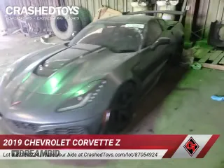 2019 Chevrolet Corvette with VIN NJ1651E, listed as a Copart auction lot 87054924 with 8,723 mi miles and Salvage title. Bid and sale history available at DreamBid. Image 16.