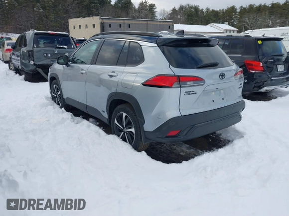 2024 Toyota Corolla Cross Hybrid S with VIN 7MUFBABGXRV063045, listed as a IAAI auction lot 41489096 with 9,736 mi miles and . Bid and sale history available at DreamBid. Image 3.