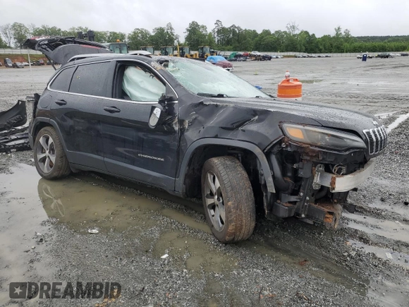 2019 Jeep Cherokee Limited with VIN 1C4PJLDX1KD143488, listed as a Copart auction lot 56759085 with 70,395 mi miles and Salvage title. Bid and sale history available at DreamBid. Image 4.