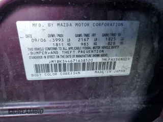 2007 Mazda 3 S Touring z VIN JM1BK344671638520, wystawiony jako Copart lot #88064425 z przebiegiem Nie podano mil oraz Szkoda całkowita • Salvage title. Historia ofert i sprzedaży dostępna na DreamBid. Obrazek 14.