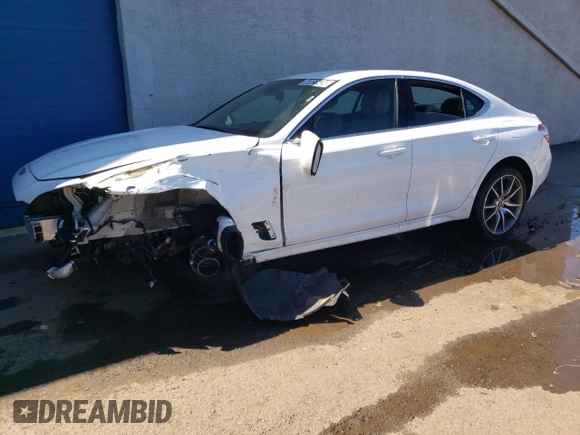 2023 Genesis G70 2.0T with VIN KMTG34TA9PU129246, listed as a Copart auction lot 60851434 with 12,407 mi miles and Non Repairable. Bid and sale history available at DreamBid. Image 1.