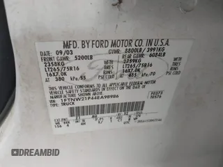 2004 Ford F-250 XL z VIN 1FTNW21P44EA98986, wystawiony jako IAAI lot #42125924 z przebiegiem 144 840 mil mil oraz . Historia ofert i sprzedaży dostępna na DreamBid. Obrazek 9.