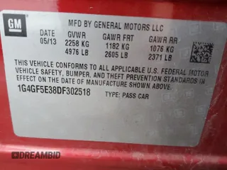 2013 Buick LaCrosse Premium 1 with VIN 1G4GF5E38DF302518, listed as a Copart auction lot 72931964 with 112,473 mi miles and Salvage Title. Bid and sale history available at carsss.com. Image 12.