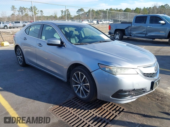 2015 Acura TLX V6 Tech with VIN 19UUB2F51FA017999, listed as a IAAI auction lot 41451757 with 123,619 mi miles. Bid and sale history available at carsss.com. Image 1.