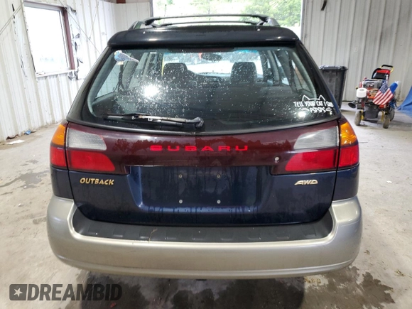 2001 Subaru Legacy Outback with VIN 4S3BH675617678847, listed as a Copart auction lot 57560975 with 170,686 mi miles and Salvage title. Bid and sale history available at DreamBid. Image 6.