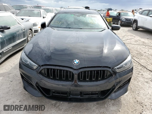 2023 BMW 8 Series 840i with VIN WBAGV2C09PCN00848, listed as a Copart auction lot 74784264 with 0 mi miles and Non Repairable. Bid and sale history available at carsss.com. Image 5.