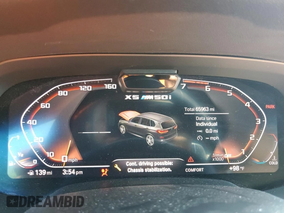 2020 BMW X5 M50i with VIN 5UXJU4C00L9C54563, listed as a Copart auction lot 56119764 with 65,963 mi miles. Bid and sale history available at carsss.com. Image 9.
