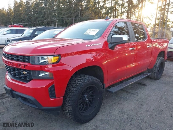 2020 Chevrolet Silverado 1500 Custom with VIN 3GCPYBEH8LG361073, listed as a IAAI auction lot 41529367 with 38,344 mi miles. Bid and sale history available at carsss.com. Image 2.