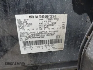 2020 Ford Edge SEL with VIN 2FMPK3J99LBA59621, listed as a IAAI auction lot 42513247 with 163,466 mi miles and . Bid and sale history available at DreamBid. Image 9.