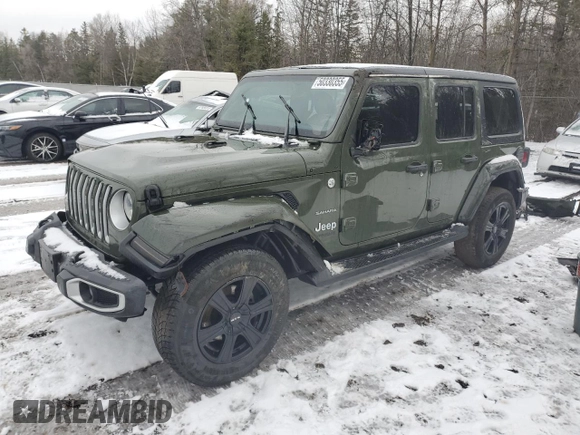 2021 Jeep Wrangler Unlimited Sahara with VIN 1C4HJXEG2MW823594, listed as a Copart auction lot 50330355 with 112,649 mi miles and Clean title. Bid and sale history available at DreamBid. Image 1.
