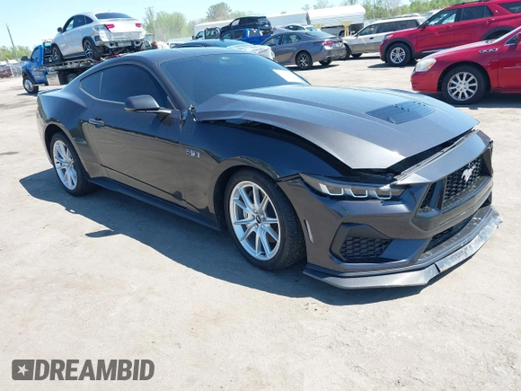2024 Ford Mustang GT with VIN 1FA6P8CF7R5416671, listed as a IAAI auction lot 41961232 with 8,805 mi miles. Bid and sale history available at carsss.com. Image 1.