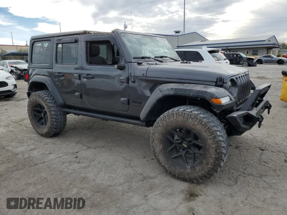 2022 Jeep Wrangler Unlimited Sport with VIN 1C4HJXDG6NW133687, listed as a Copart auction lot 46189285 with 15,083 mi miles and Salvage Title. Bid and sale history available at DreamBid. Image 4.
