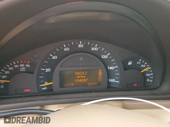 2003 Mercedes-Benz C 320 with VIN WDBRF64J93F400859, listed as a Copart auction lot 48585225 with 114,287 mi miles and Salvage title. Bid and sale history available at DreamBid. Image 9.