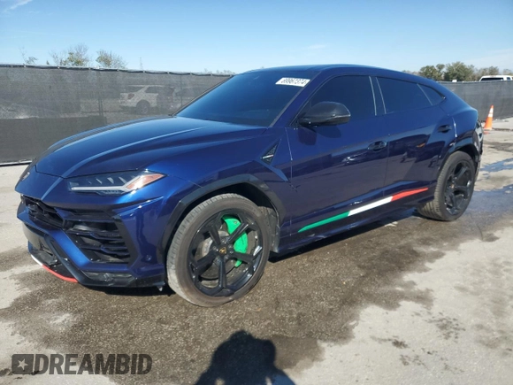 2019 Lamborghini Urus z VIN ZPBUA1ZL7KLA02968, wystawiony jako Copart lot #69967374 z przebiegiem 9747 mil mil oraz Szkody całkowita. Historia ofert i sprzedaży dostępna na DreamBid. Obrazek 1.