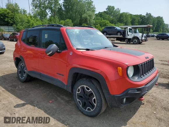 2015 Jeep Renegade Trailhawk with VIN ZACCJBCT9FPB78763, listed as a Copart auction lot 59810285 with 154,413 mi miles and Clean title. Bid and sale history available at DreamBid. Image 4.
