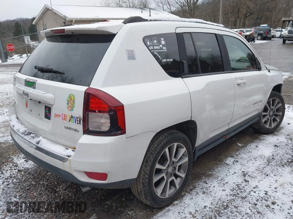 2015 Jeep Compass Limited with VIN 1C4NJDCB9FD216387, listed as a IAAI auction lot 41231484 with 95,436 mi miles. Bid and sale history available at carsss.com. Image 4.