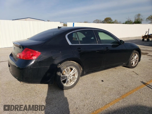 2012 Infiniti G25 x with VIN JN1DV6AR9CM730525, listed as a Copart auction lot 54015105 with 214,989 mi miles and Salvage title. Bid and sale history available at DreamBid. Image 3.