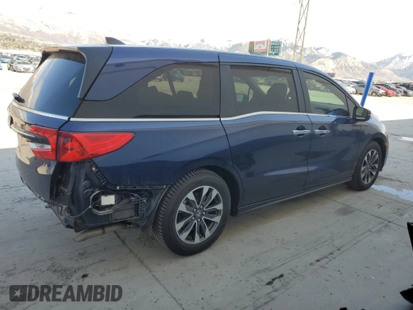 2022 Honda Odyssey EX-L z VIN 5FNRL6H71NB061658, wystawiony jako Copart lot #52260775 z przebiegiem 28 494 mil mil oraz Szkoda całkowita • Salvage title. Historia ofert i sprzedaży dostępna na DreamBid. Obrazek 3.