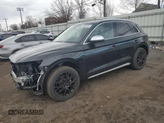 2021 Audi SQ5 Premium Plus with VIN WA1B4AFY9M2022325, listed as a Copart auction lot 50020205 with 57,836 mi miles and Salvage Title. Bid and sale history available at carsss.com. Image 1.