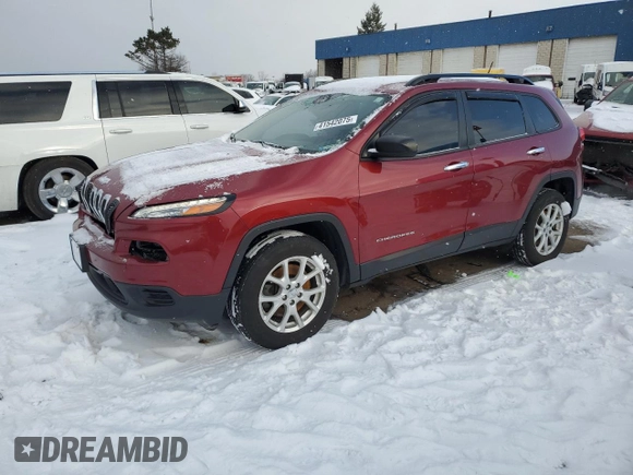 2017 Jeep Cherokee Sport with VIN 1C4PJMAB6HW647336, listed as a Copart auction lot 41542075 with 128,569 mi miles and Clean Title. Bid and sale history available at carsss.com. Image 1.