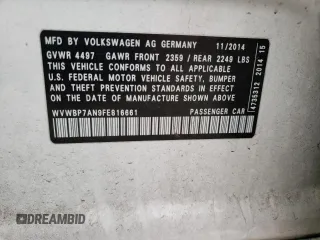 2015 Volkswagen CC R-Line with VIN WVWBP7AN9FE816661, listed as a Copart auction lot 76229534 with 91,489 mi miles and Salvage Title. Bid and sale history available at carsss.com. Image 12.